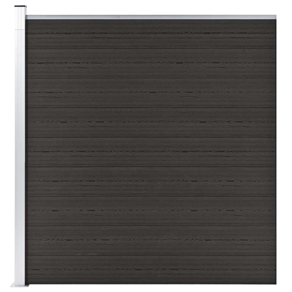 Fence Panel WPC 175x186 cm Black