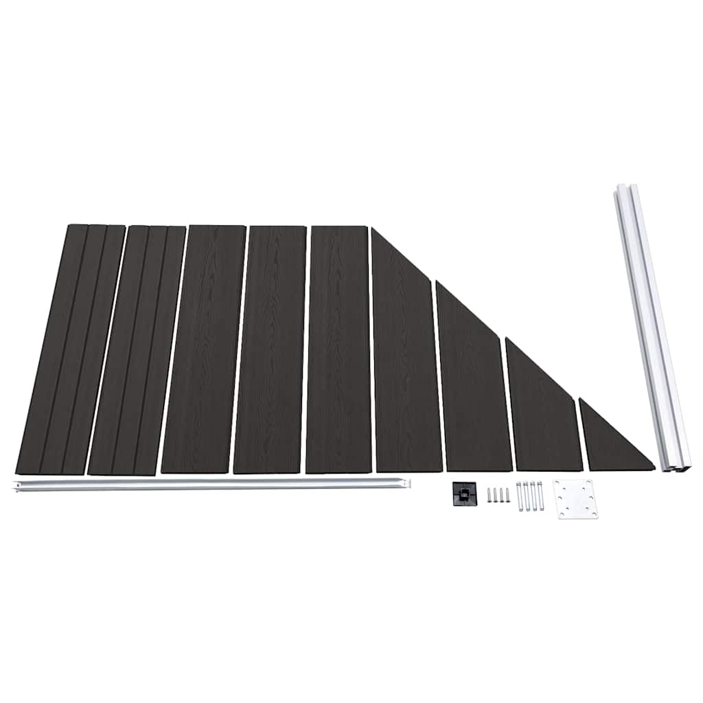 Fence Panel WPC 95x(105-180) cm Black