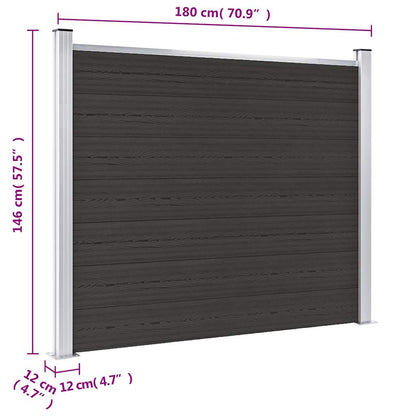 Fence Panel WPC 180x146 cm Black