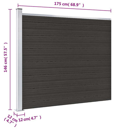 Fence Panel WPC 175x146 cm Black