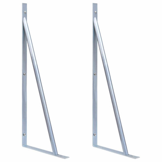 Support Brackets for Fence Post 2 pcs Galvanised Steel