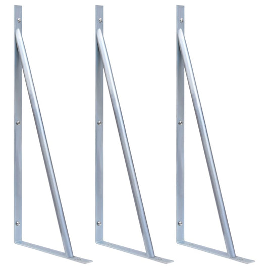 Support Brackets for Fence Post 3 pcs Galvanised Steel