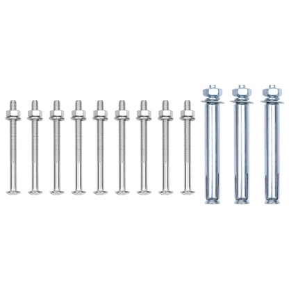 vidaXL Support Brackets for Fence Post 3 pcs Galvanized Steel