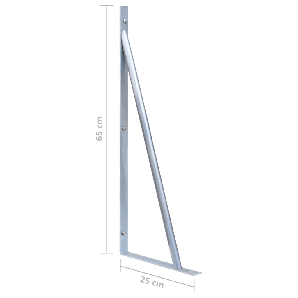 vidaXL Support Brackets for Fence Post 3 pcs Galvanized Steel