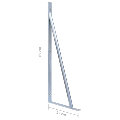 vidaXL Support Brackets for Fence Post 3 pcs Galvanized Steel