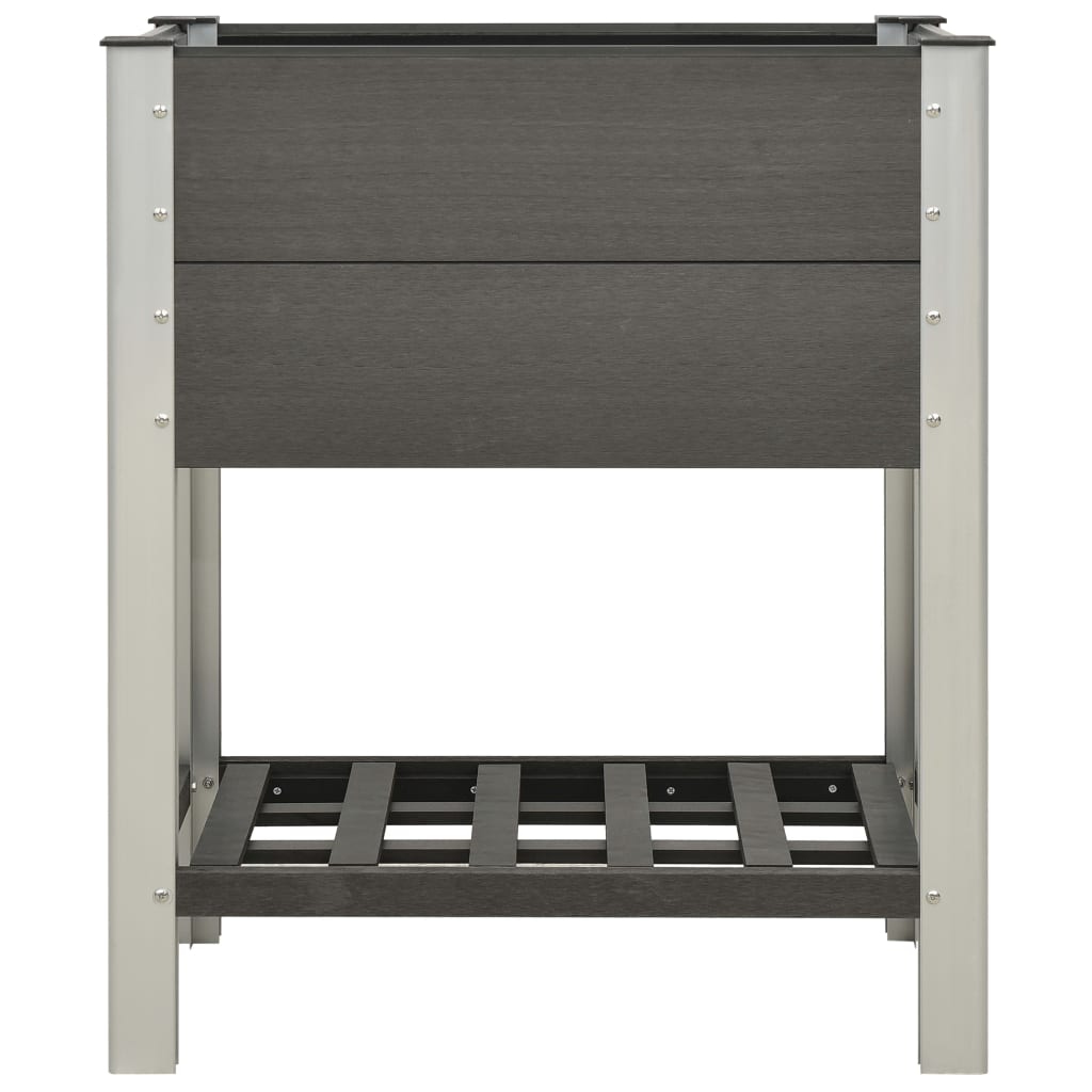 Garden Raised Bed with Shelf 75x50x90 cm WPC Grey