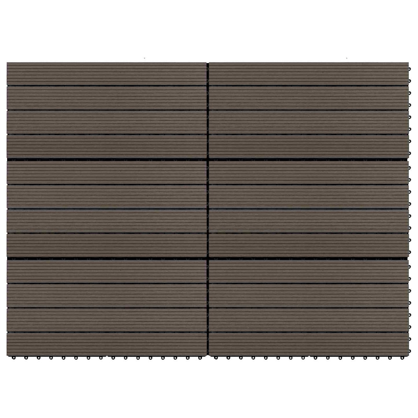 Decking Tile 6 pcs Dark Brown 60 x 30 cm WPC