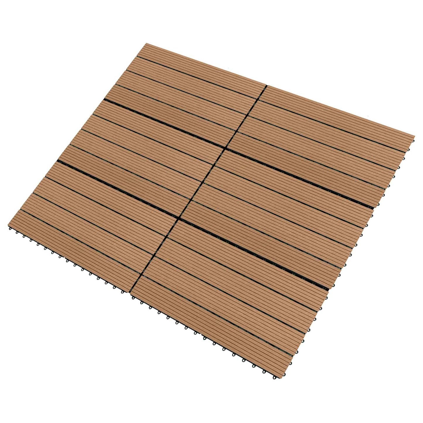 Decking Tile 6 pcs Brown 23.62 x 11.81 in WPC