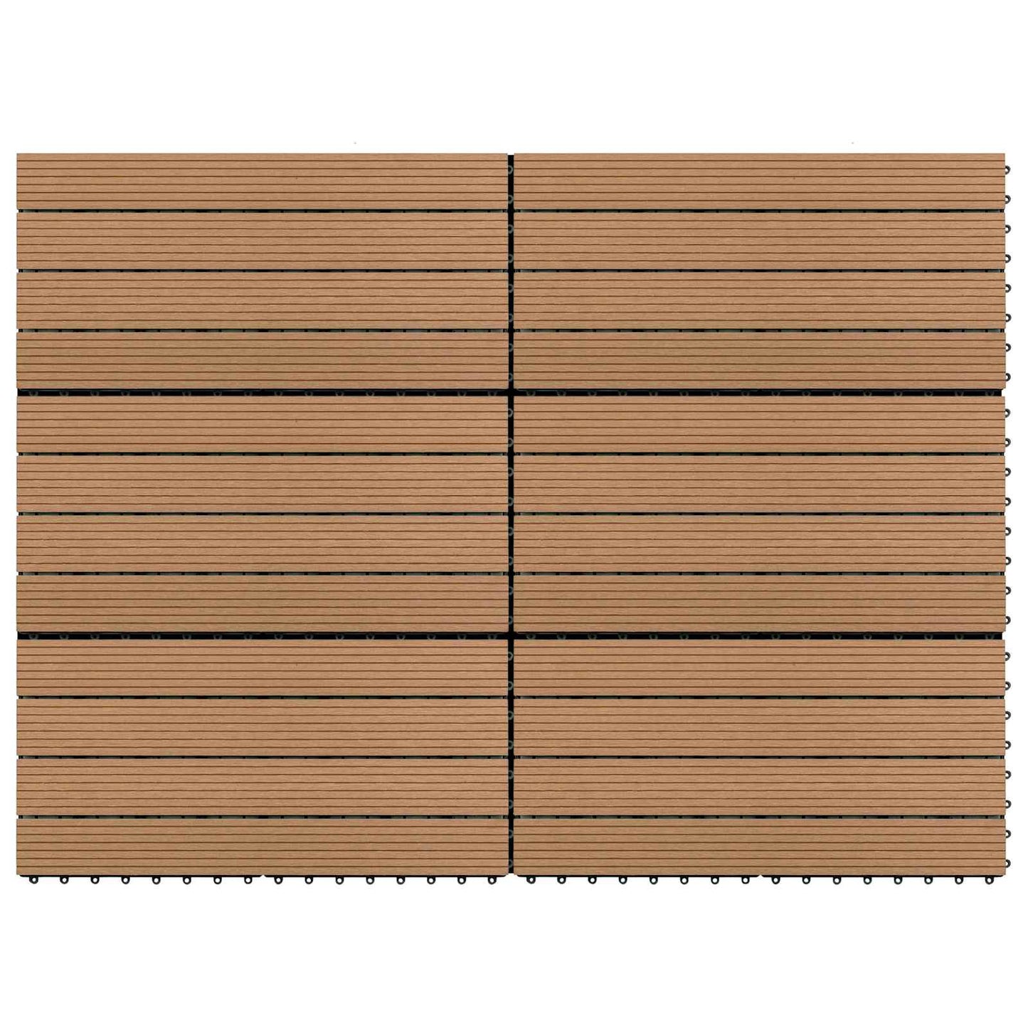 Decking Tile 6 pcs Brown 23.62 x 11.81 in WPC