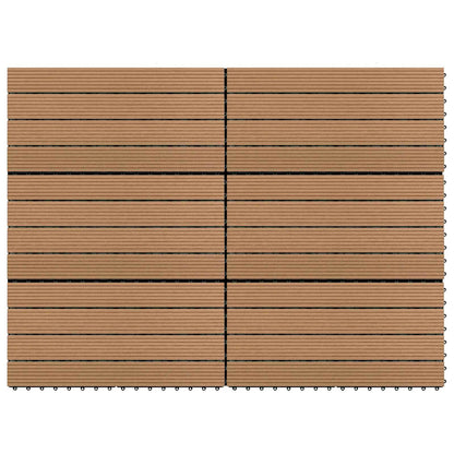 Decking Tile 6 pcs Brown 23.62 x 11.81 in WPC