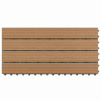 Decking Tile 6 pcs Brown 23.62 x 11.81 in WPC