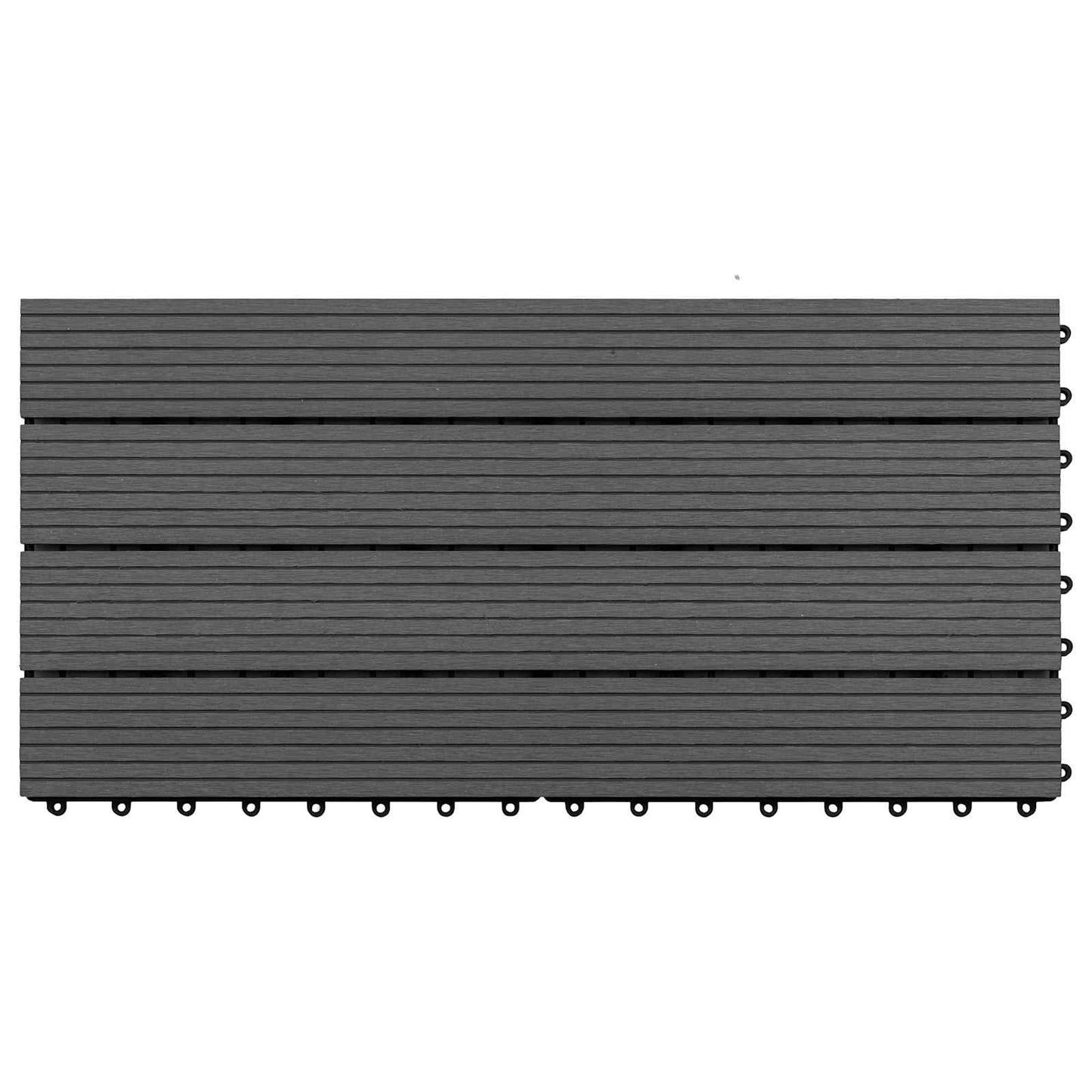 Decking Tile 6 pcs Black 60 x 30 cm WPC