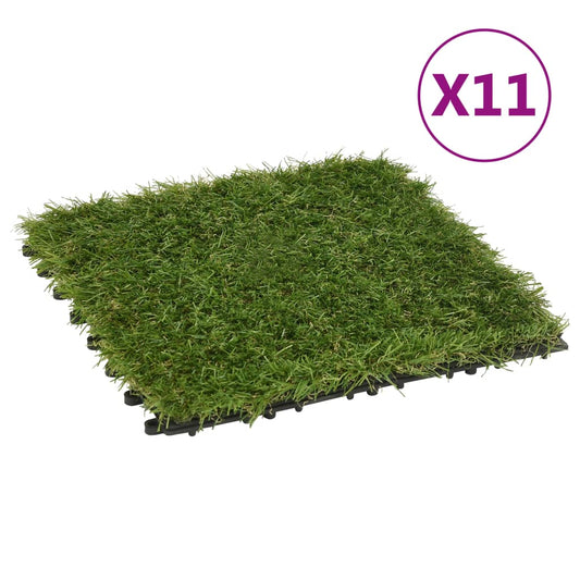 Artificial Grass | Set of 11 | Green | Polyethylene | 30x30 cm