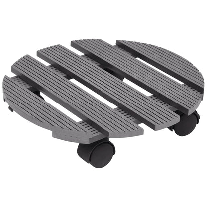 Plant Trolleys 2 pcs Grey Ø30x7.5 cm WPC