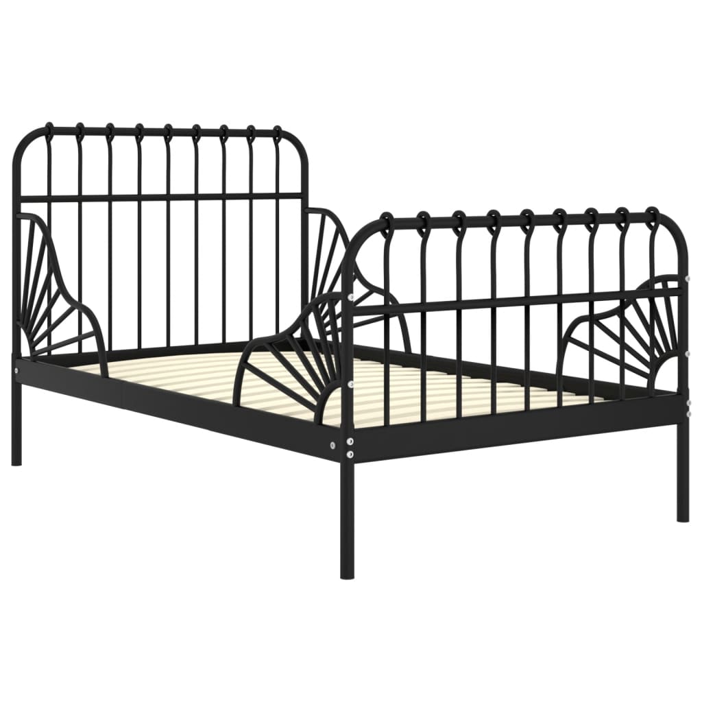 Extendable Bed Frame | Black | Powder-coated metal | Single | Extendable