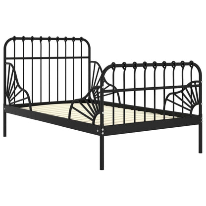 Extendable Bed Frame | Black | Powder-coated metal | Single | Extendable