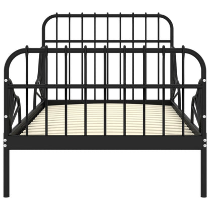 Extendable Bed Frame | Black | Powder-coated metal | Single | Extendable