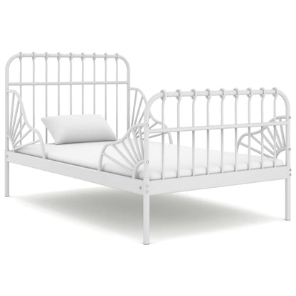 Extendable Bed Frame | White | Powder-coated metal | Single