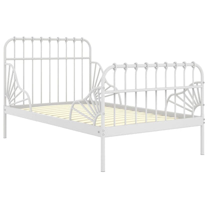 Extendable Bed Frame | White | Powder-coated metal | Single