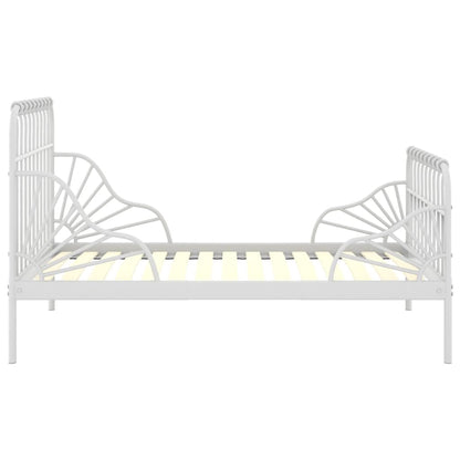 Extendable Bed Frame | White | Powder-coated metal | Single