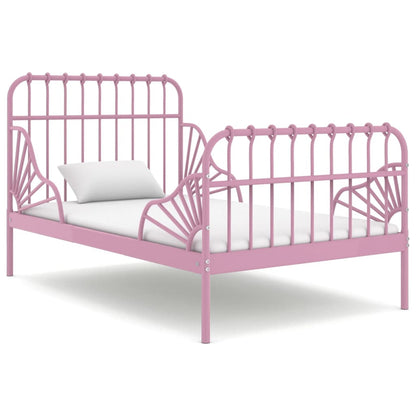 Extendable Bed Frame | Pink | Powder-coated metal | Single | Extendable