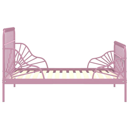 Extendable Bed Frame | Pink | Powder-coated metal | Single | Extendable