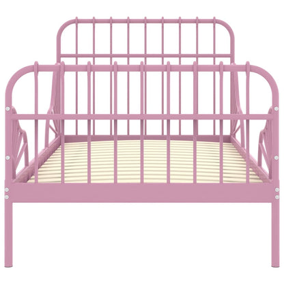 Extendable Bed Frame | Pink | Powder-coated metal | Single | Extendable