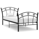 Bed Frame with Football Design Black Metal 90x200 cm