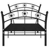 Bed Frame with Football Design Black Metal 90x200 cm