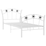 Bed Frame with Football Design White Metal 90x200 cm