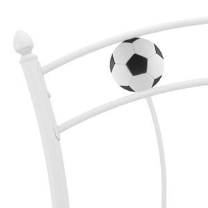 Bed Frame with Football Design White Metal 90x200 cm