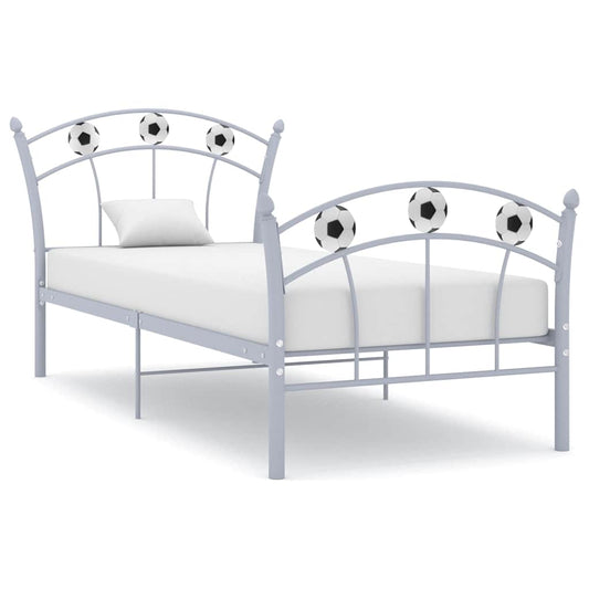 Bed Frame | Grey | Metal | Single | Durable | Bed Frame | Rectangular