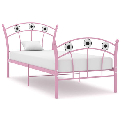Bed Frame | Pink | Powder-coated metal | Single |  Durable  | Bed Frame