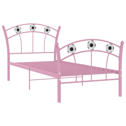 Bed Frame | Pink | Powder-coated metal | Single |  Durable  | Bed Frame