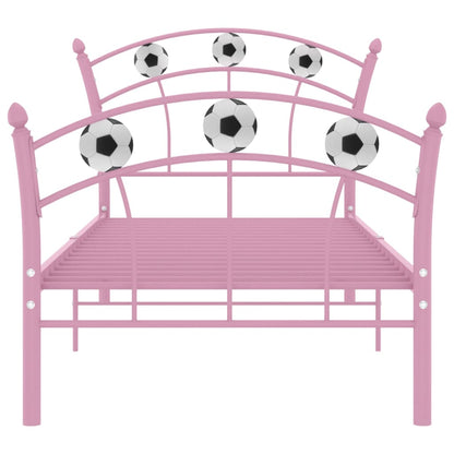 Bed Frame | Pink | Powder-coated metal | Single |  Durable  | Bed Frame