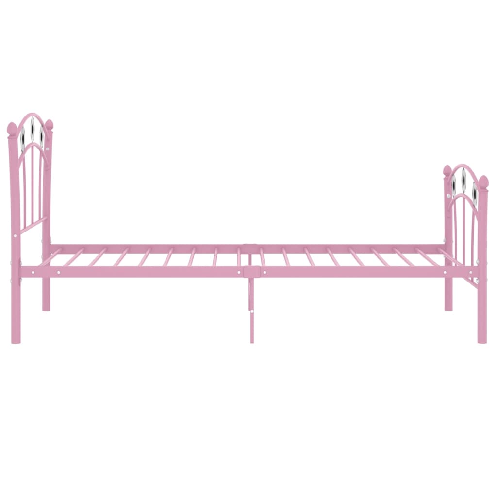 Bed Frame | Pink | Powder-coated metal | Single |  Durable  | Bed Frame