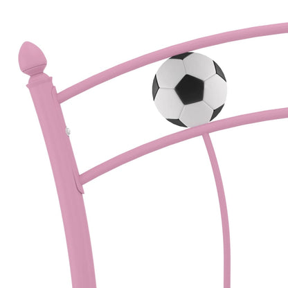 Bed Frame | Pink | Powder-coated metal | Single |  Durable  | Bed Frame