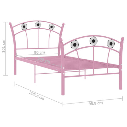 Bed Frame | Pink | Powder-coated metal | Single |  Durable  | Bed Frame