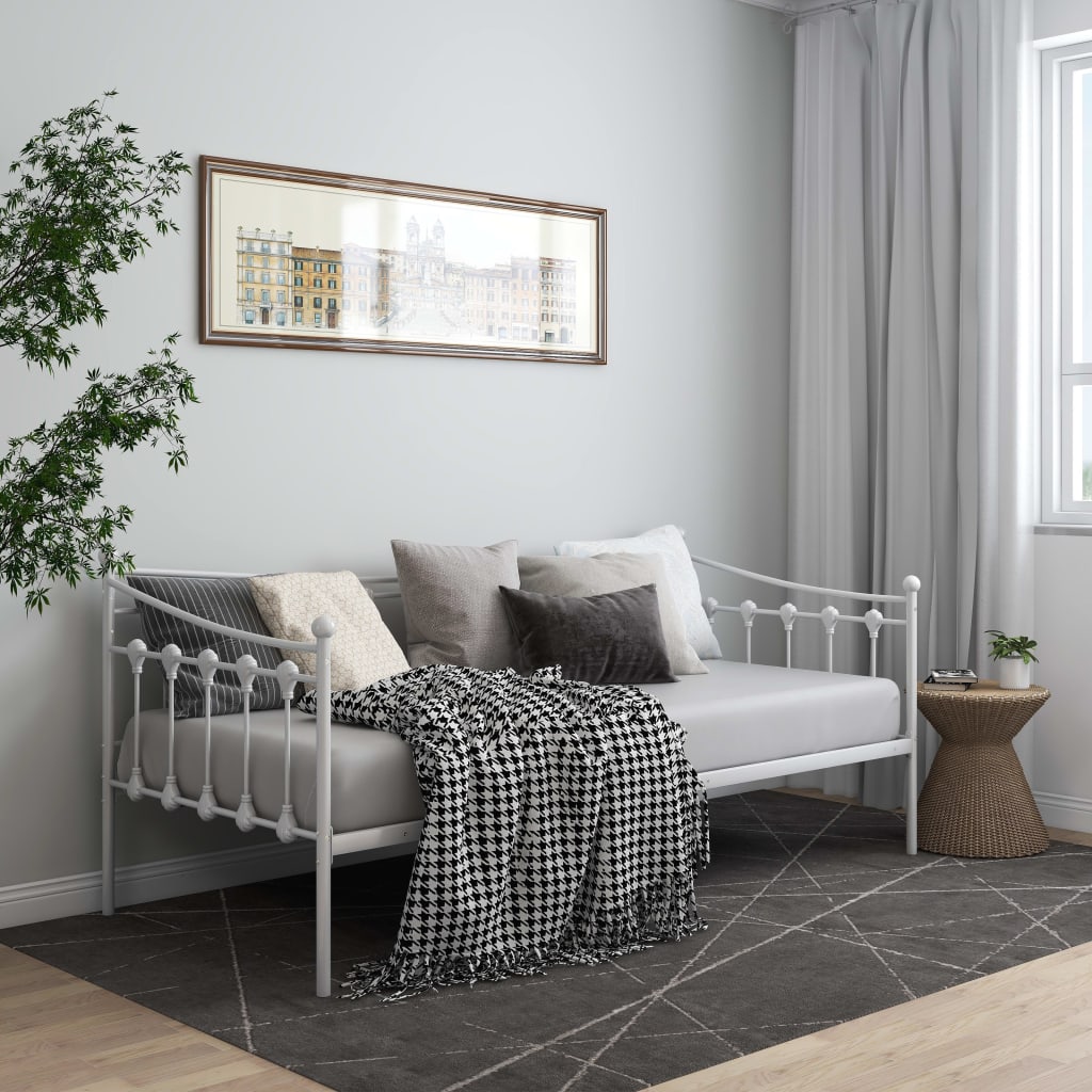 Sofa Bed Frame | White | Powder-coated metal | Single
