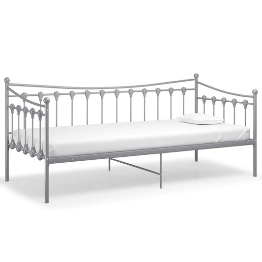 Sofa Bed Frame without Mattress Grey Metal 90x200 cm