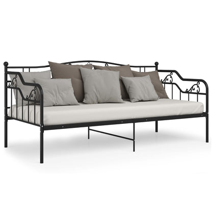 Sofa Bed Frame | Black | Powder-coated metal | 90x200 cm