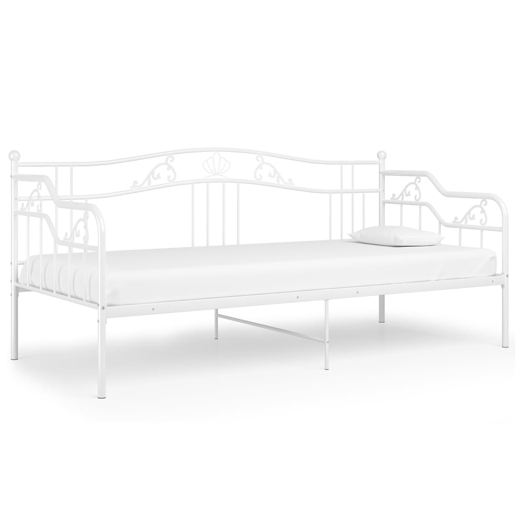 Sofa Bed Frame | White | Powder-Coated Metal | 90x200 cm