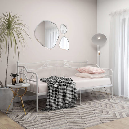 Sofa Bed Frame | White | Powder-Coated Metal | 90x200 cm
