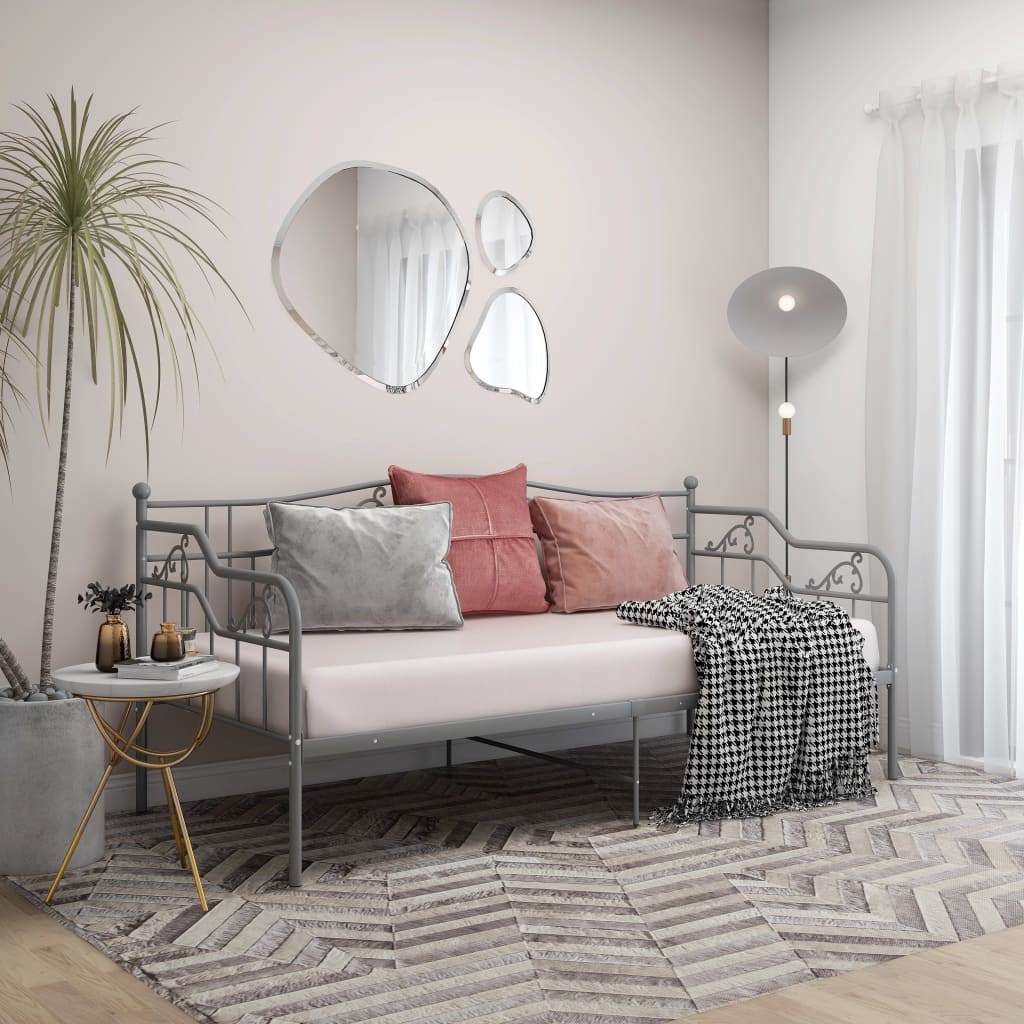 Sofa Bed Frame | Grey | Powder-coated metal | 200 x 90 cm mattress size