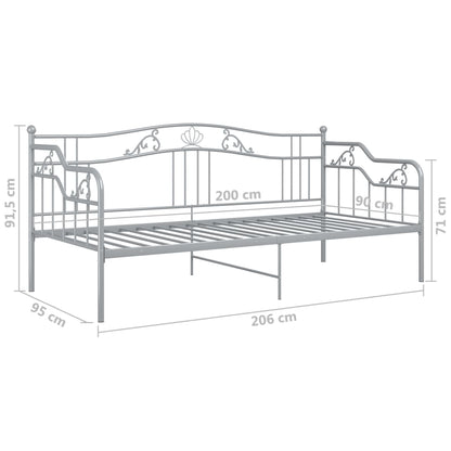 Sofa Bed Frame | Grey | Powder-coated metal | 200 x 90 cm mattress size