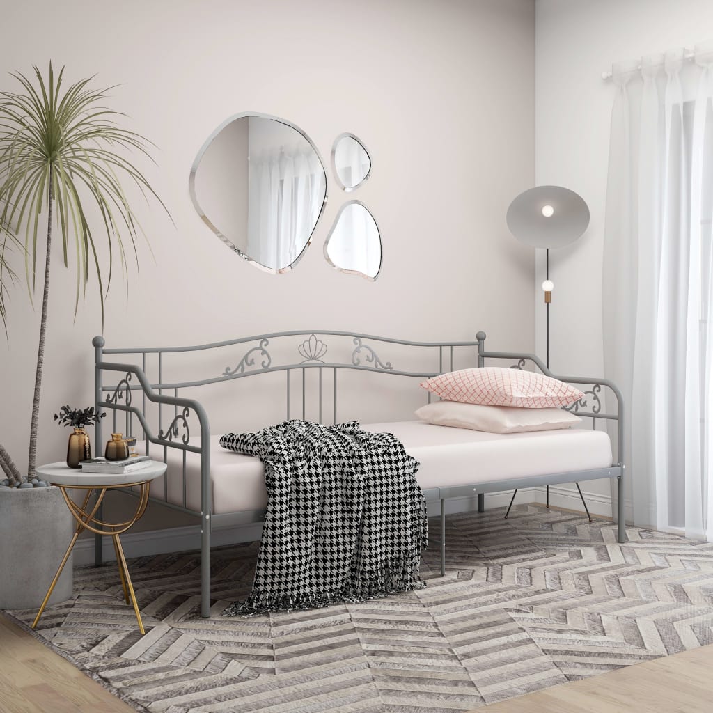 Sofa Bed Frame | Grey | Powder-coated metal | 200 x 90 cm mattress size