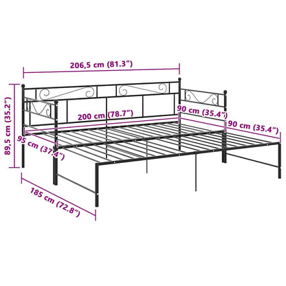 Sofa Bed Frame | Black | Powder-Coated Metal | Pull-Out | Sofa Bed Frame