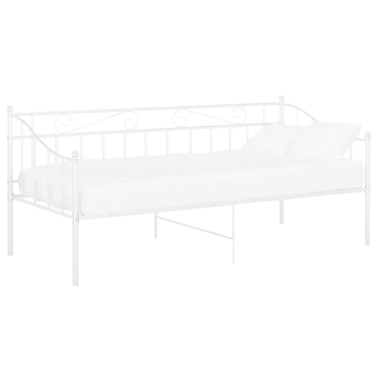 Sofa Bed Frame without Mattress White Metal 90x200 cm