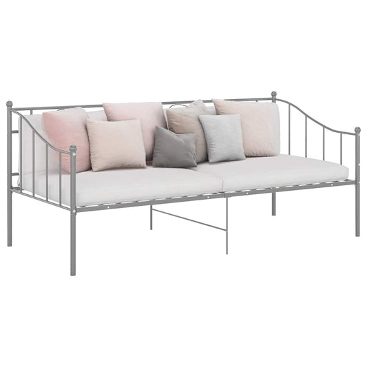 Sofa Bed Frame without Mattress Grey Metal 90x200 cm