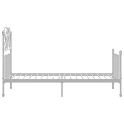 Bed Frame | White | Powder-coated metal | Single | Durable | Bed Frame